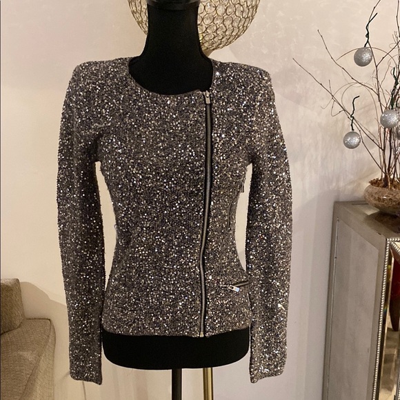 Maje Elegant Black Sequin Women's Jacket size 1 - Picture 1 of 5